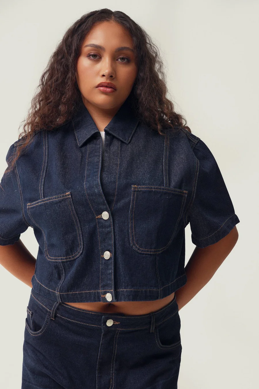 Camisa de ganga · Senhora · Azul Marinho