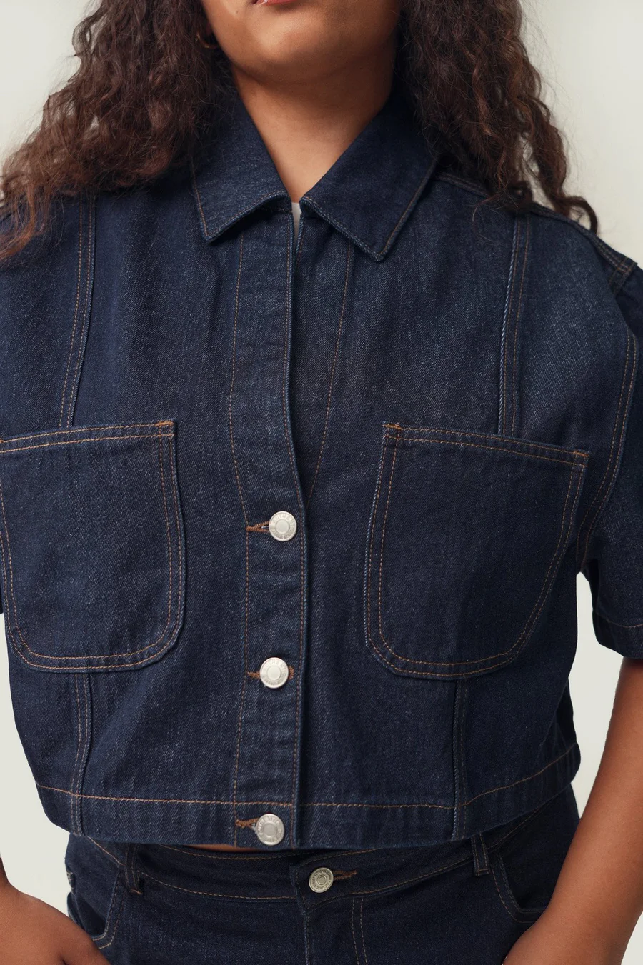Camisa de ganga · Senhora · Azul Marinho