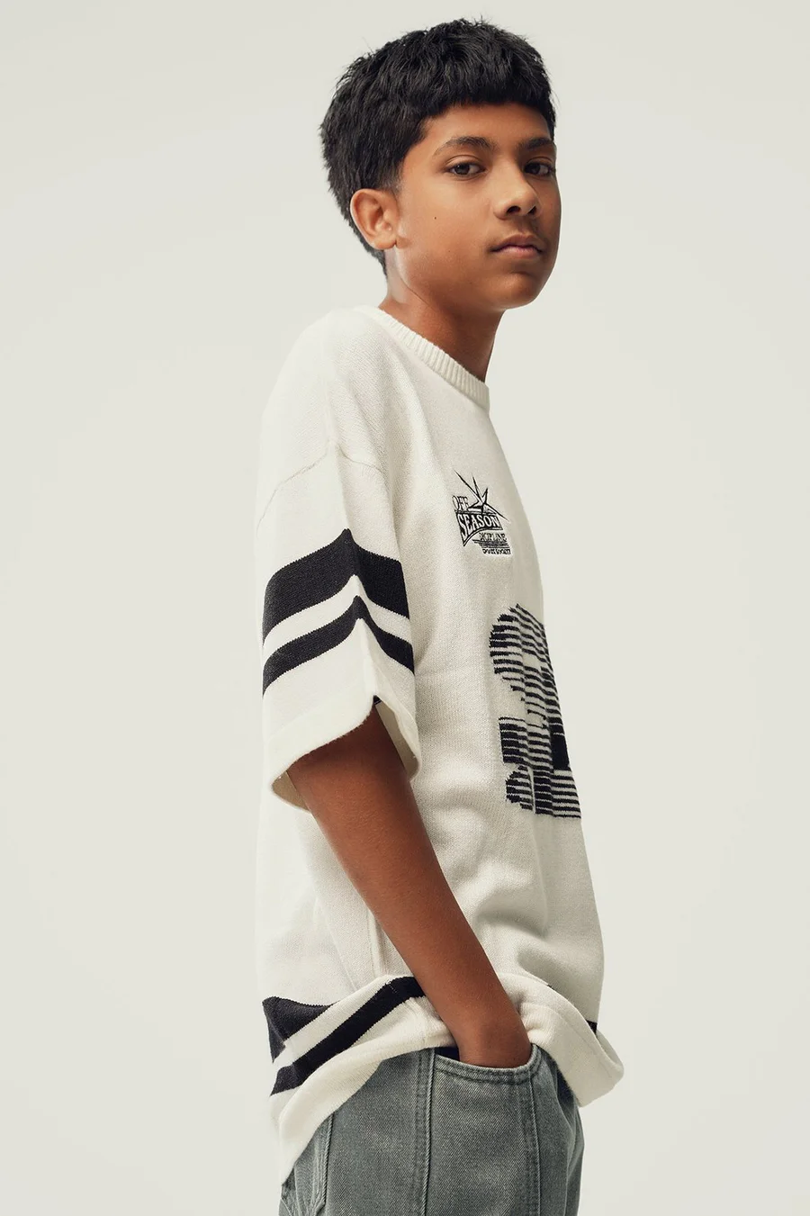 T-shirt de malha · Menino · Creme