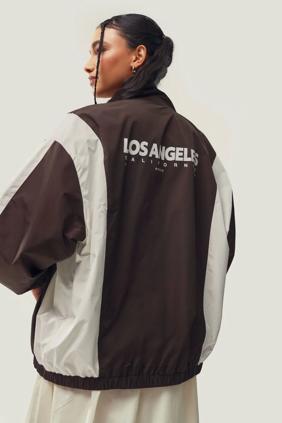 Casaco oversized em poliéster · Senhora · Castanho