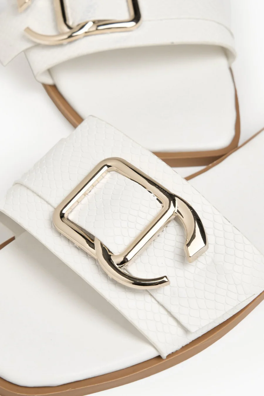 Sandálias com velcro Buckle em poliuretano · Senhora · Branco