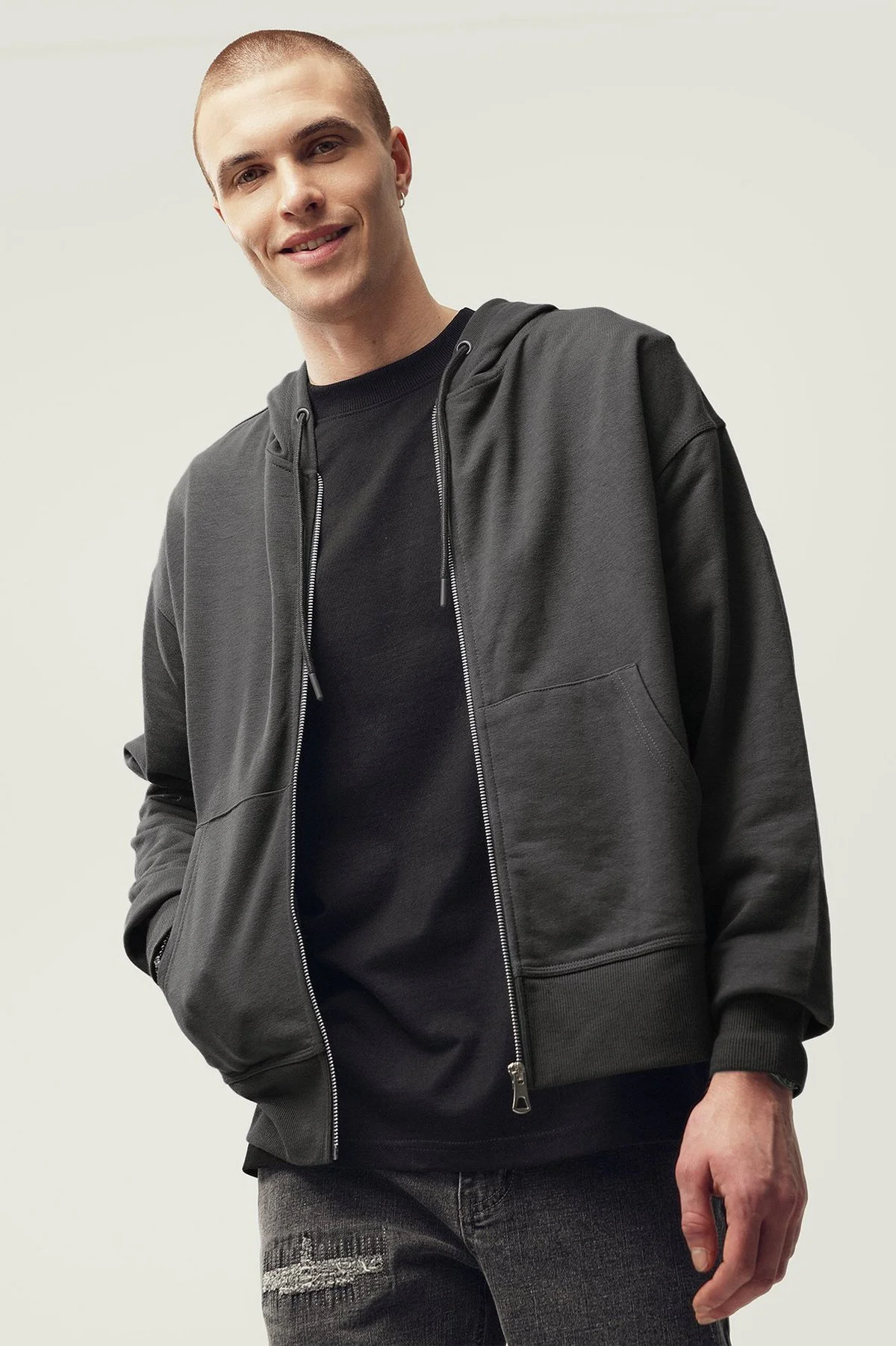 Hoodie · Homem · Cinzento Escuro