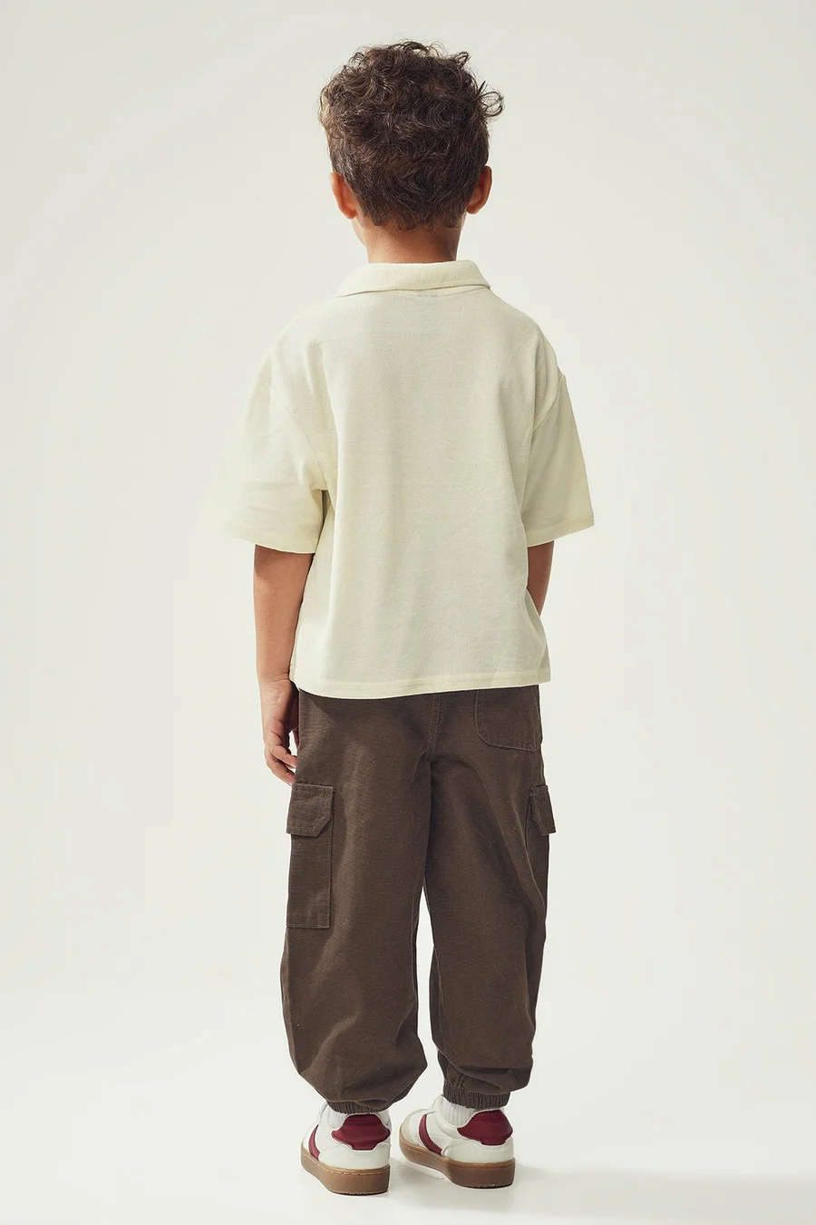 Calças jogger em algodão · Menino · Castanho