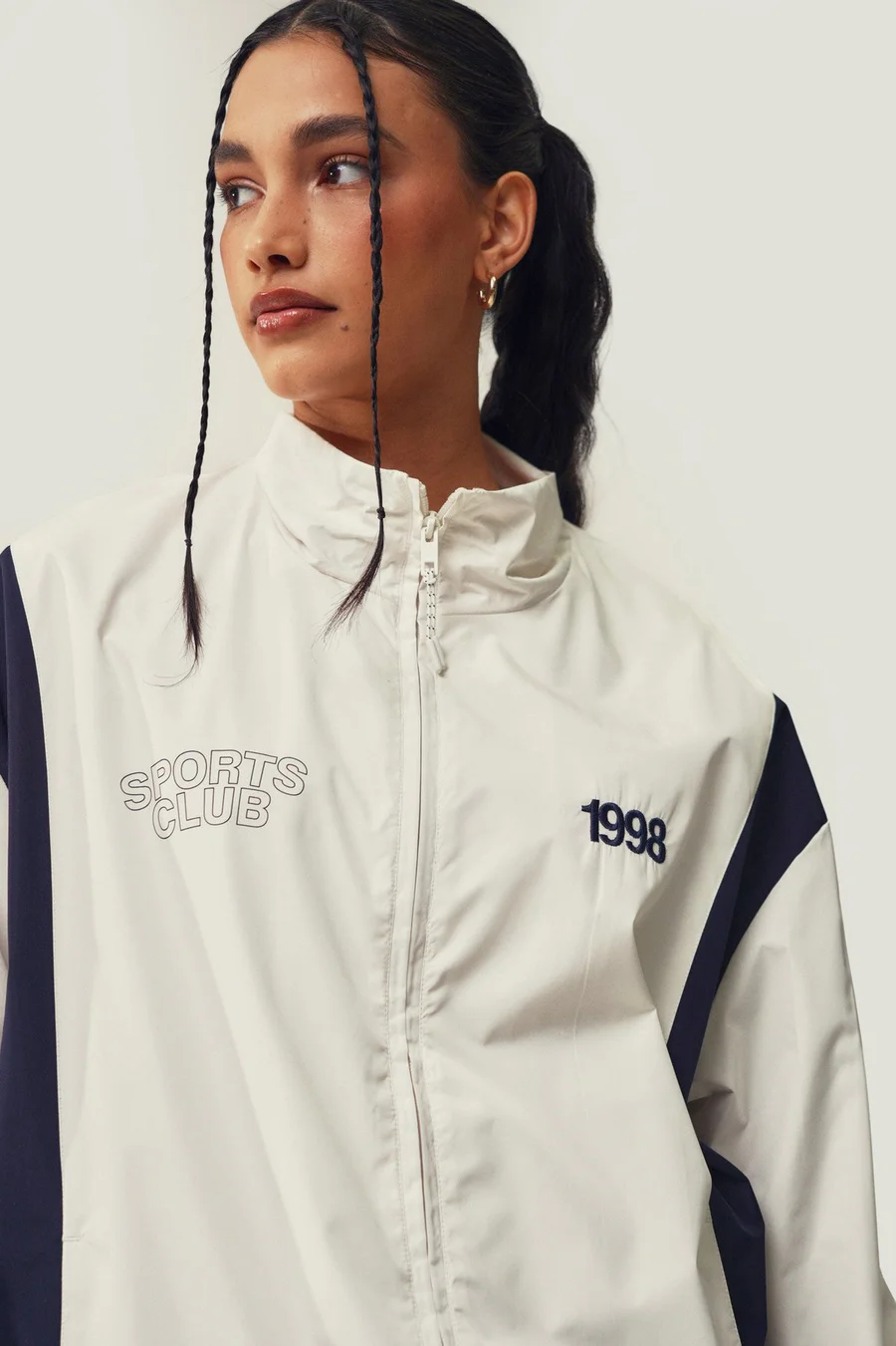Casaco oversized em poliéster · Senhora · Branco