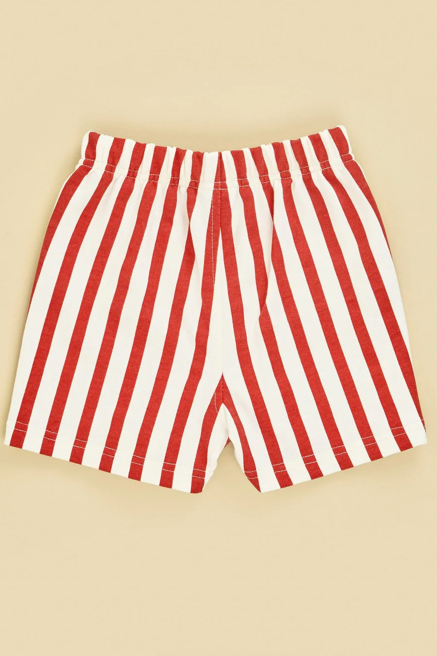 Calções às riscas em algodão · Bebé · Vermelho
