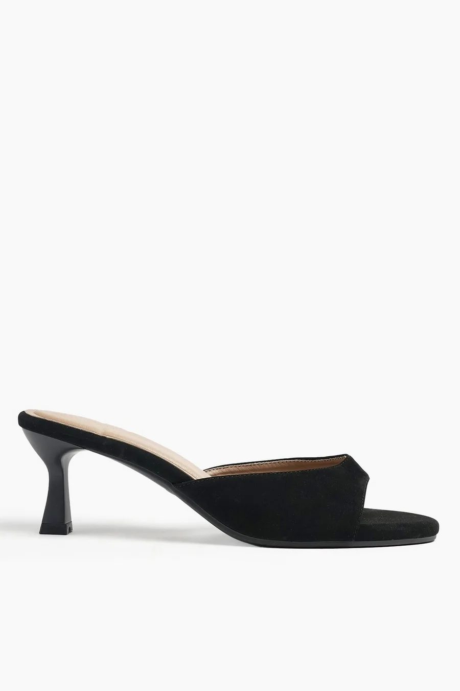 Sapatos de salto camurça Kitten em poliuretano · Senhora · Preto