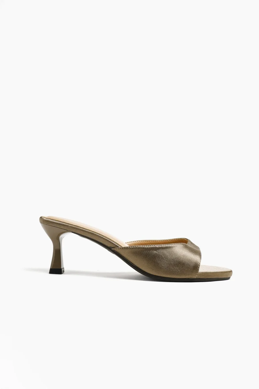Sapatos de salto Kitten em poliéster · Senhora · Castanho