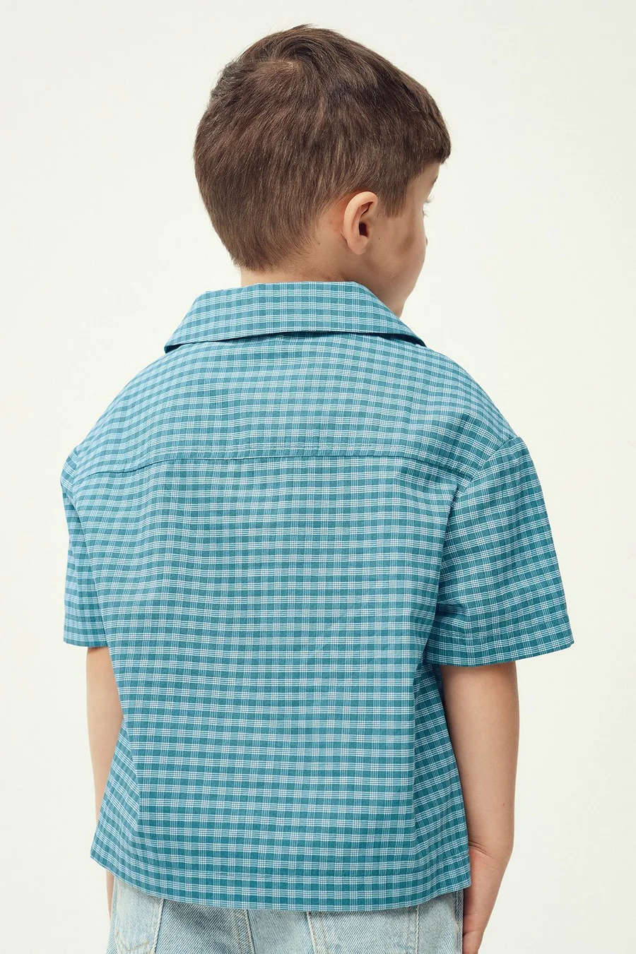 Camisa Boxy em algodão · Menino · Azul