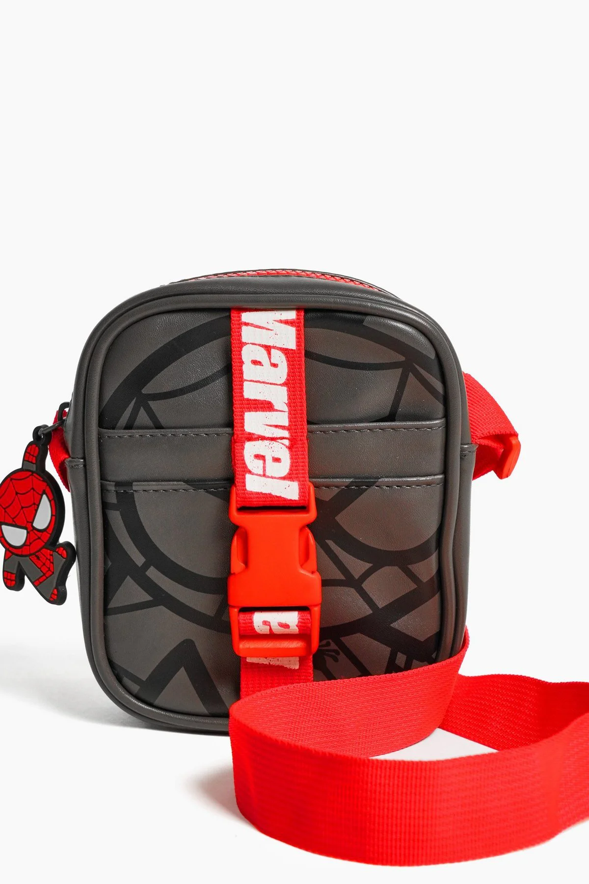 Saco Spiderman Crossbody em poliuretano · Menino · Cinzento Escuro