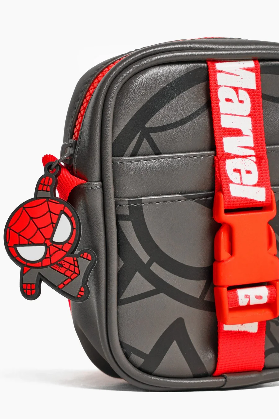 Saco Spiderman Crossbody em poliuretano · Menino · Cinzento Escuro