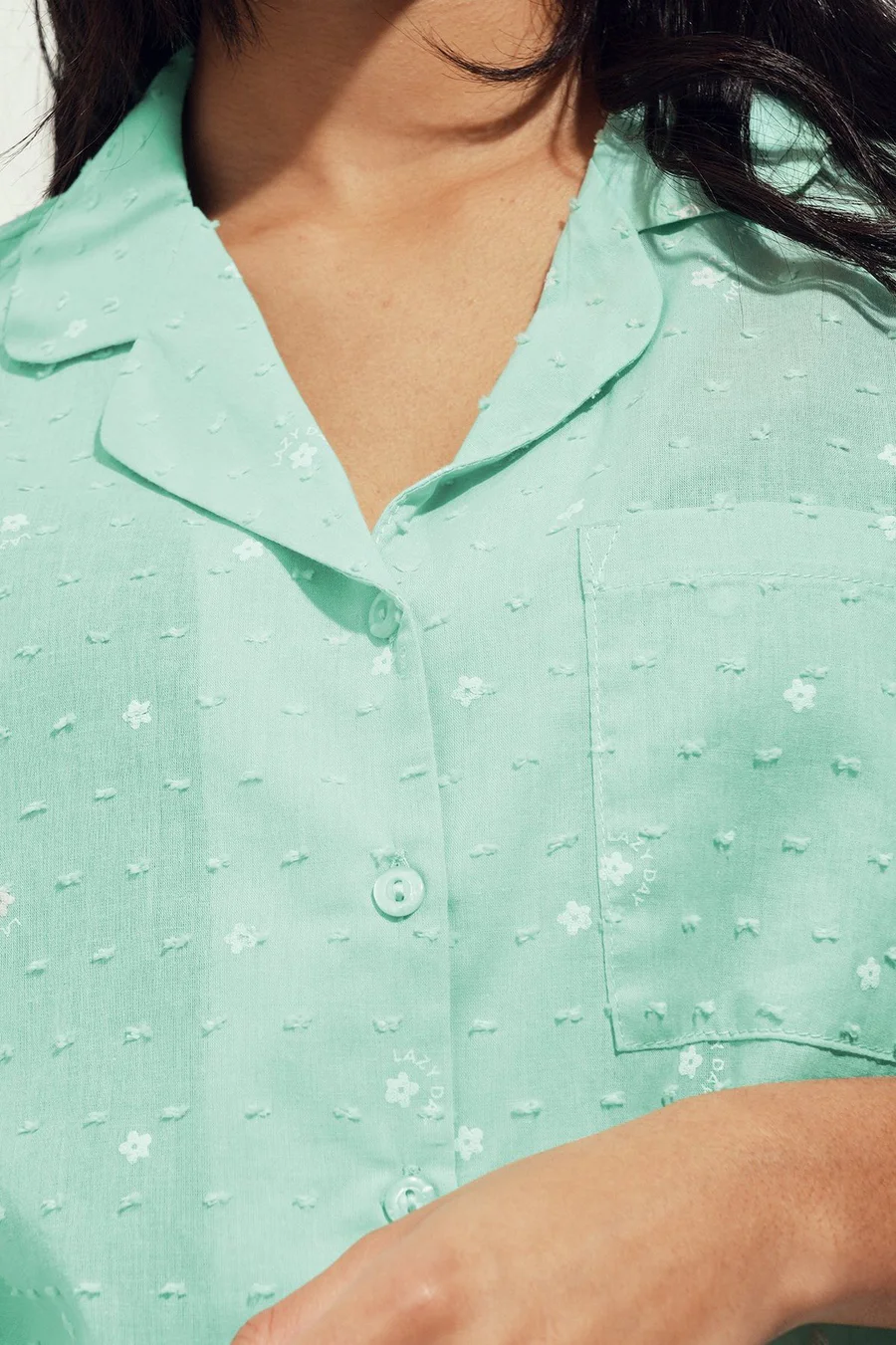 Pijama em algodão · Senhora · Verde Oliveira