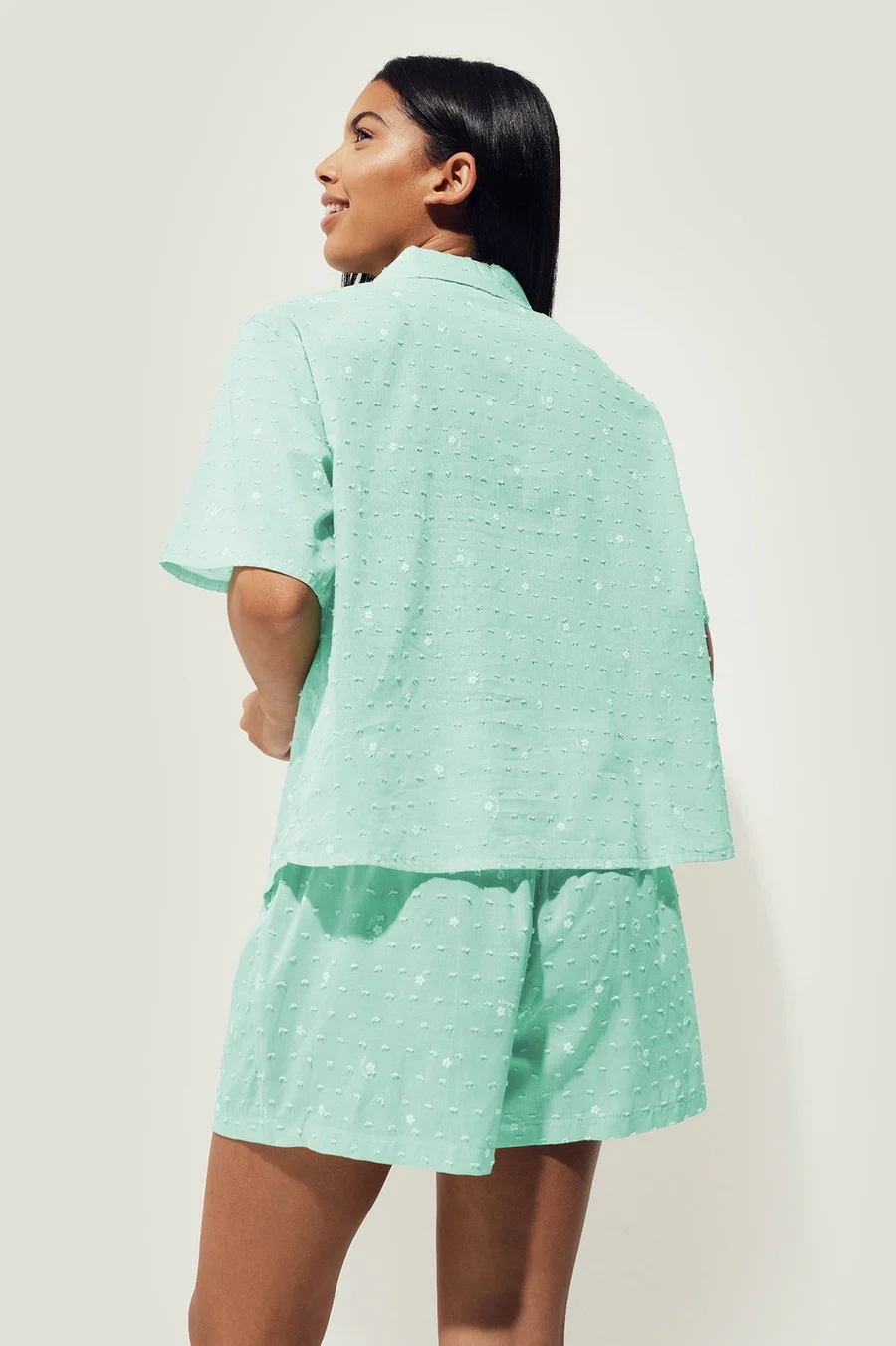 Pijama em algodão · Senhora · Verde Oliveira
