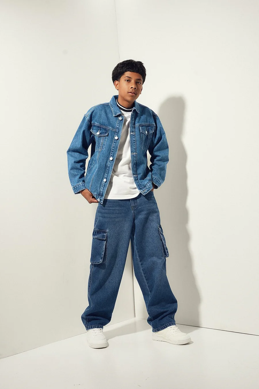 Calças de ganga Baggy · Menino · Azul Marinho