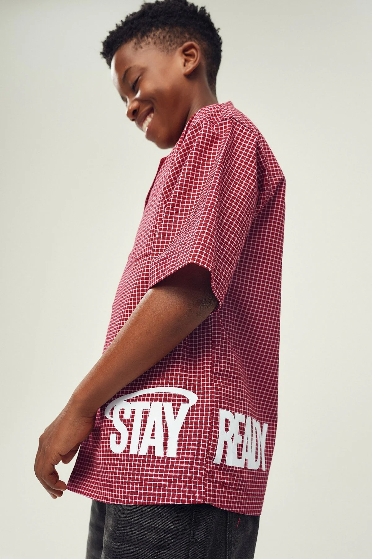 Camisa xadrez em algodão · Menino · Vermelho