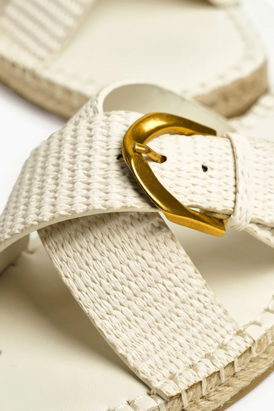 Sandálias Espadrille em poliéster · Senhora · Branco Sujo