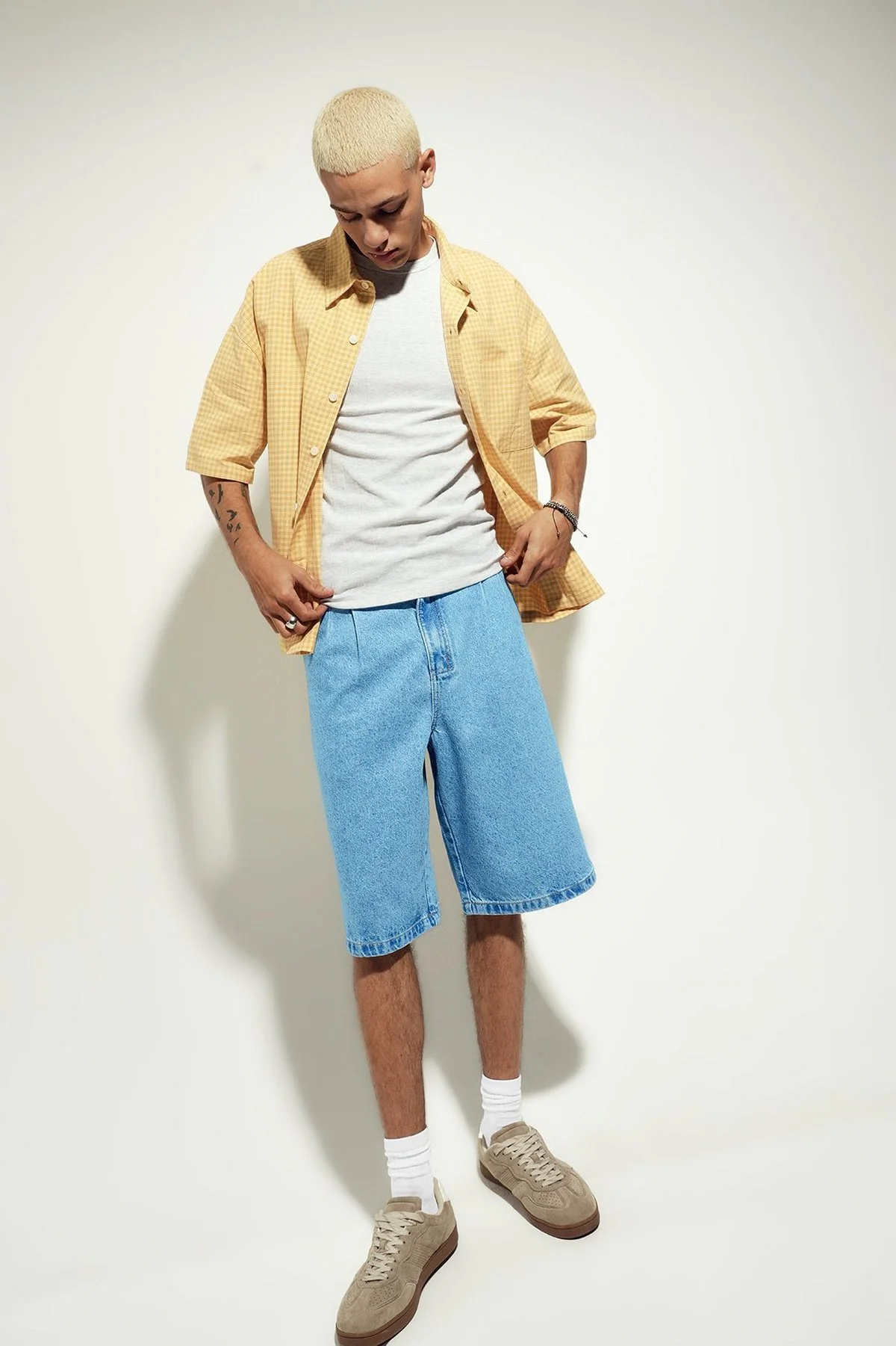 Peça Baggy Bermuda · Homem · Creme