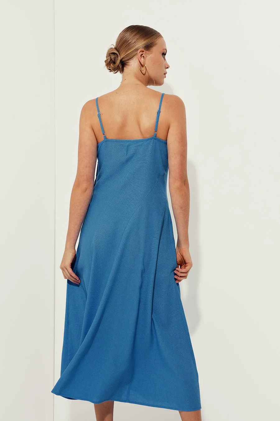 Vestido evasê · Senhora · Azul