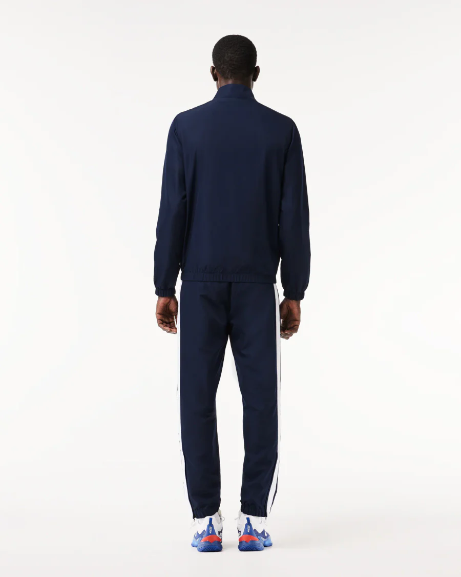 Conjunto Esportivo Masculino Preto Lacoste – Jaqueta e Calça em Tafetá Reciclado