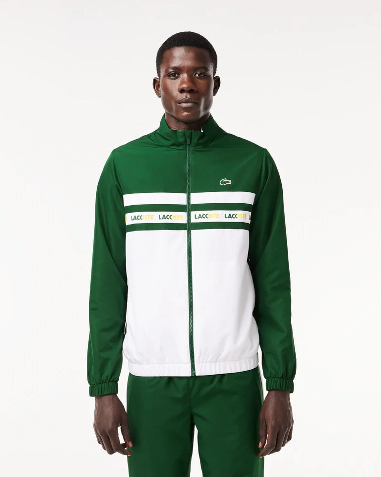 Conjunto Esportivo Masculino Verde Lacoste – Jaqueta e Calça em Tafetá Reciclado