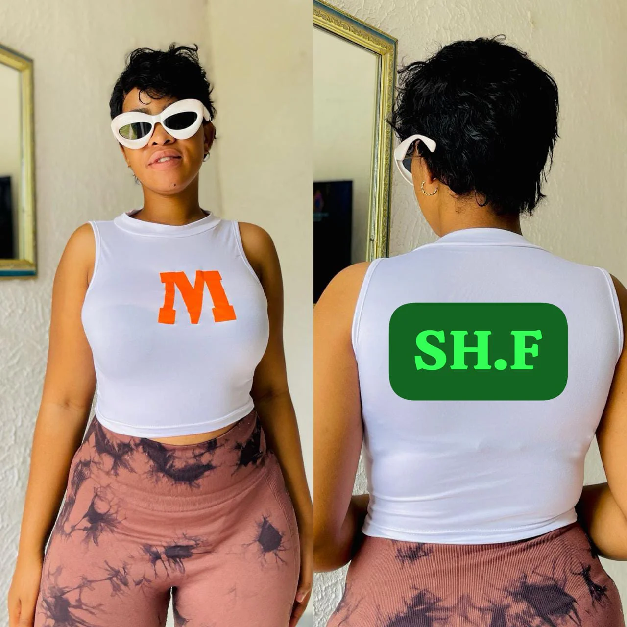 Top Cropped Letra M (3 unidades) · Laranja