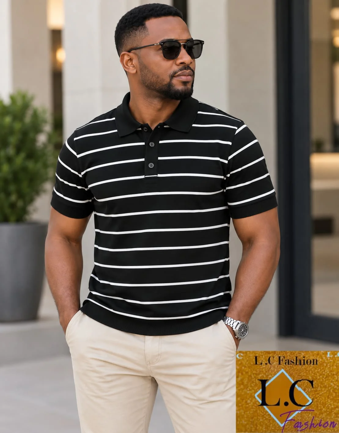 Camisa Polo Listrada Masculina