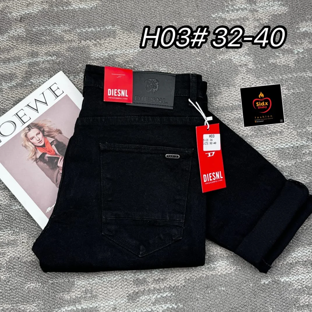 Calças Jeans Masculinas Preto ⚫