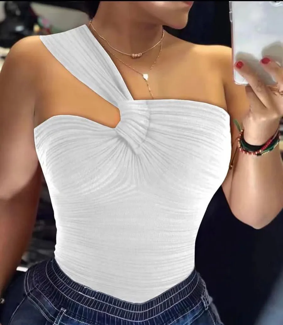 Top Assimétrico Elegance · Branco
