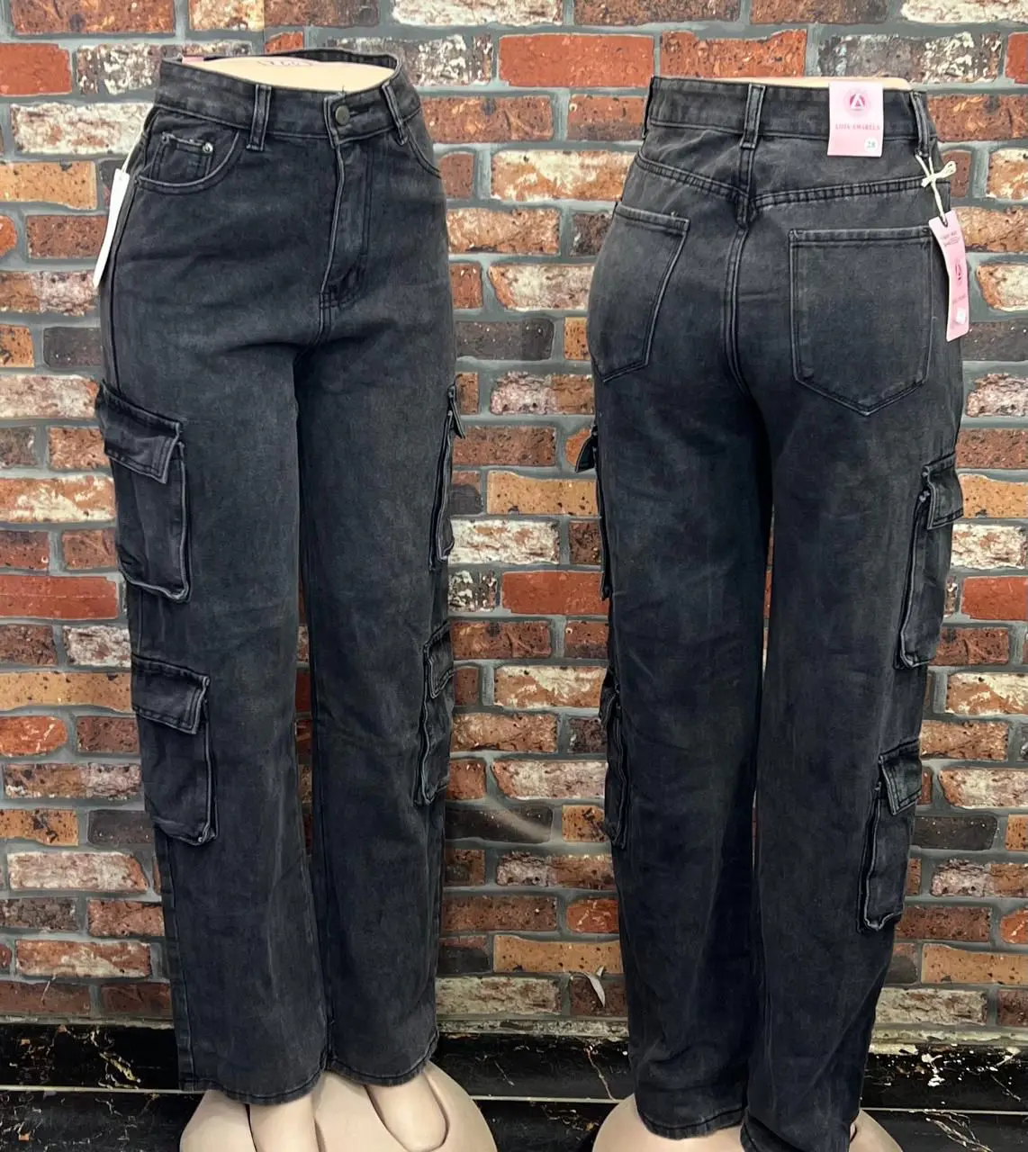 Calça Jeans Cargo Larga Boyfriend