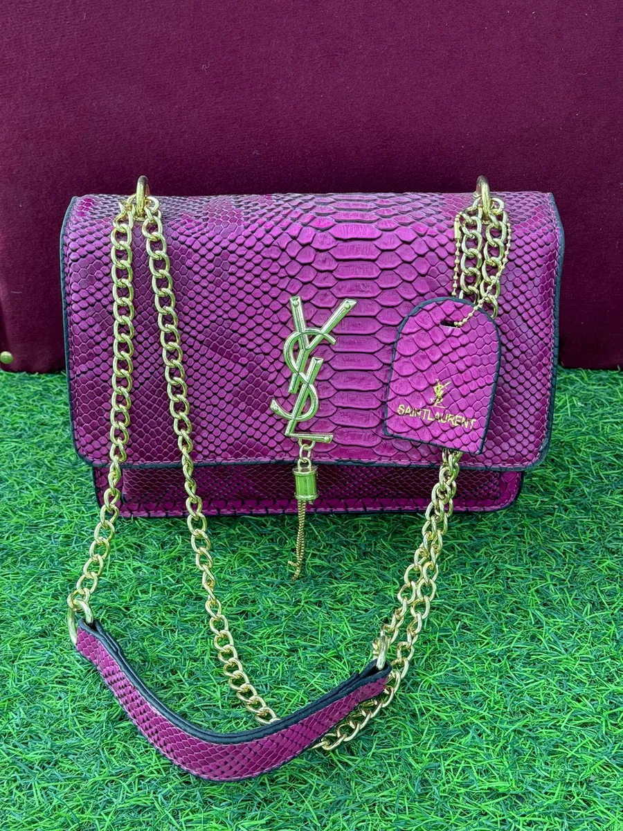 Bolsa Saint Laurent Texturizada Roxo