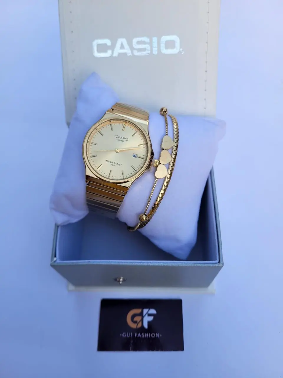 Relógio Casio Clássico Dourado com Pulseira Acessória