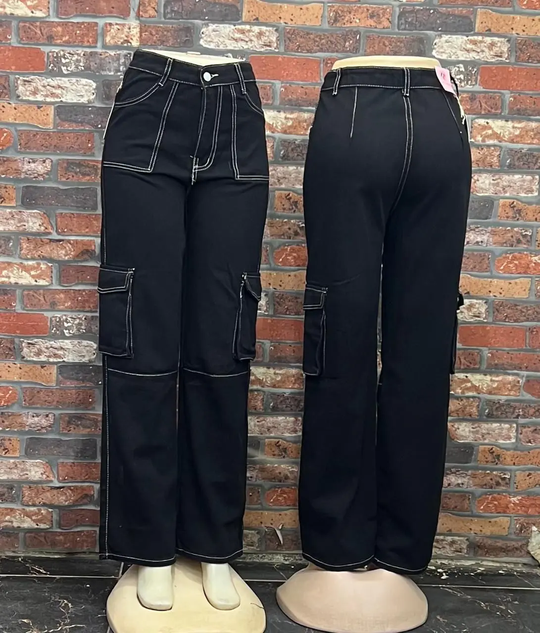 Calça Jeans Cargo Larga Boyfriend