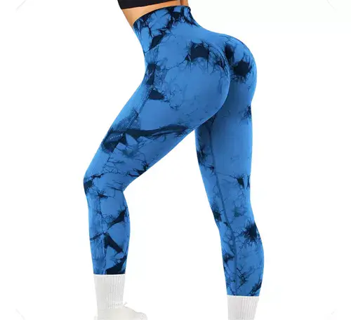 Leggings de Yoga Sem Costura Cintura Alta Tie-Dye