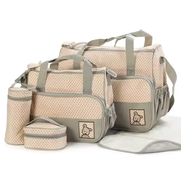 Conjunto de Bolsas de Fraldas 5 em 1 para Maternidade