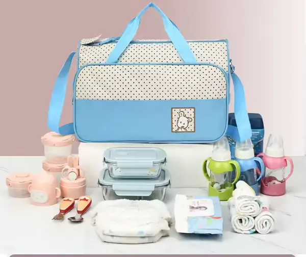 Conjunto de Bolsas de Fraldas 5 em 1 para Maternidade