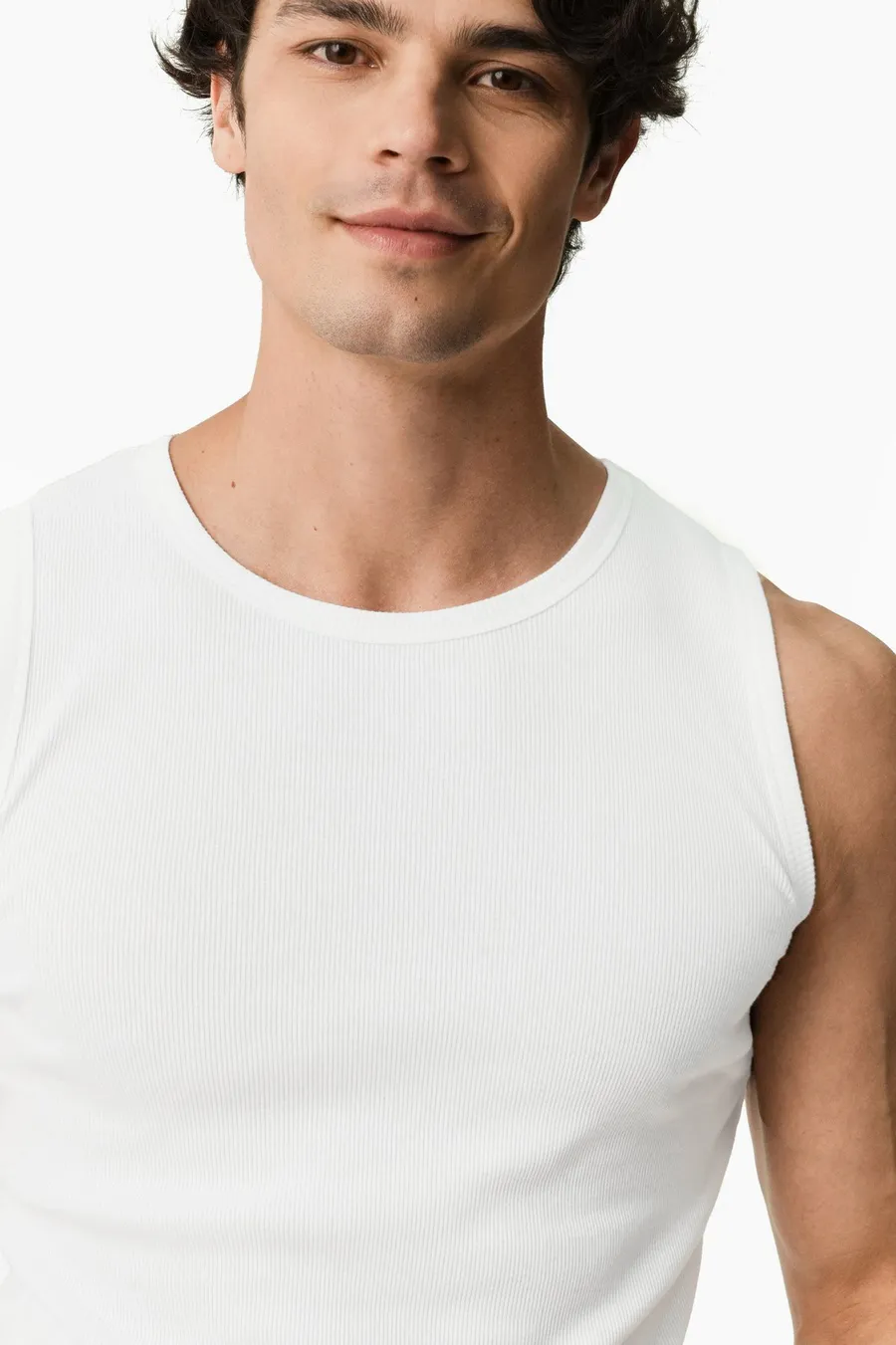 Top de alças Sleep em algodão · Homem · Branco · Modelo 2