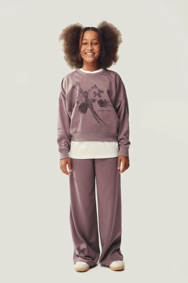Peça Sweatpants em poliéster · Menina · Roxo
