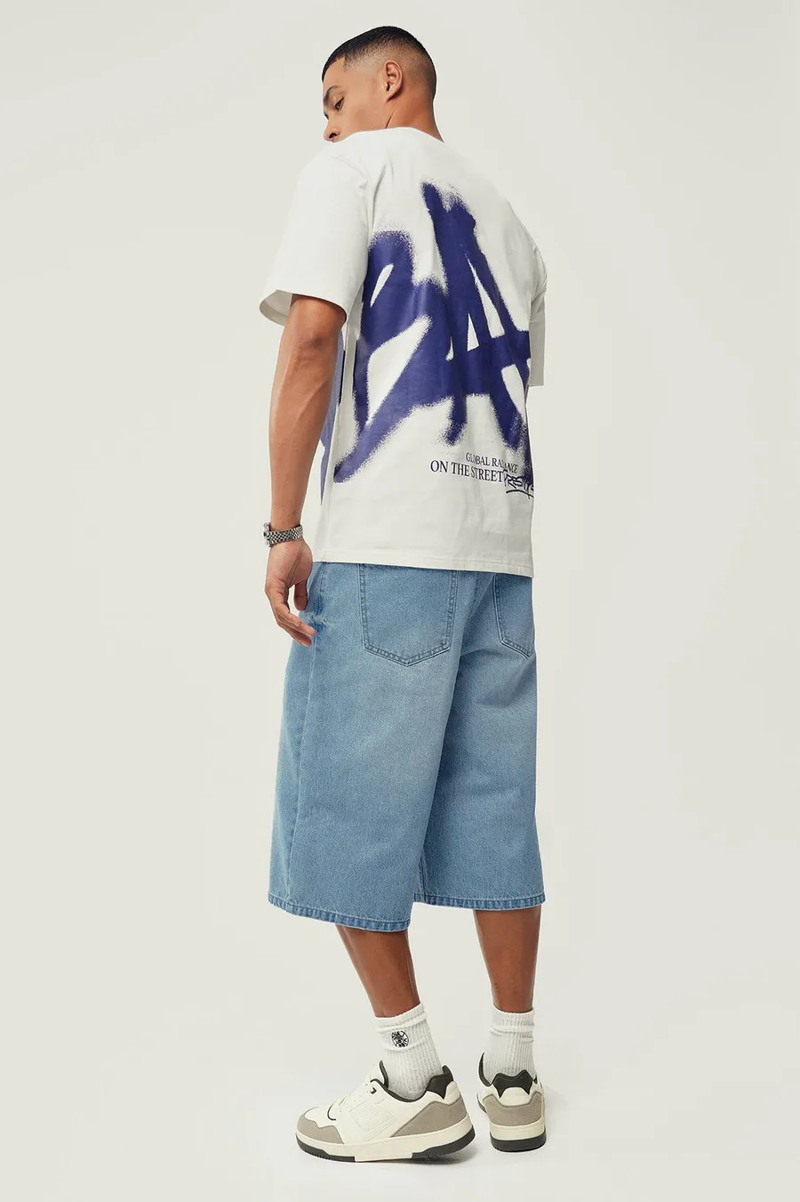 Calções de ganga Baggy Bermuda · Homem