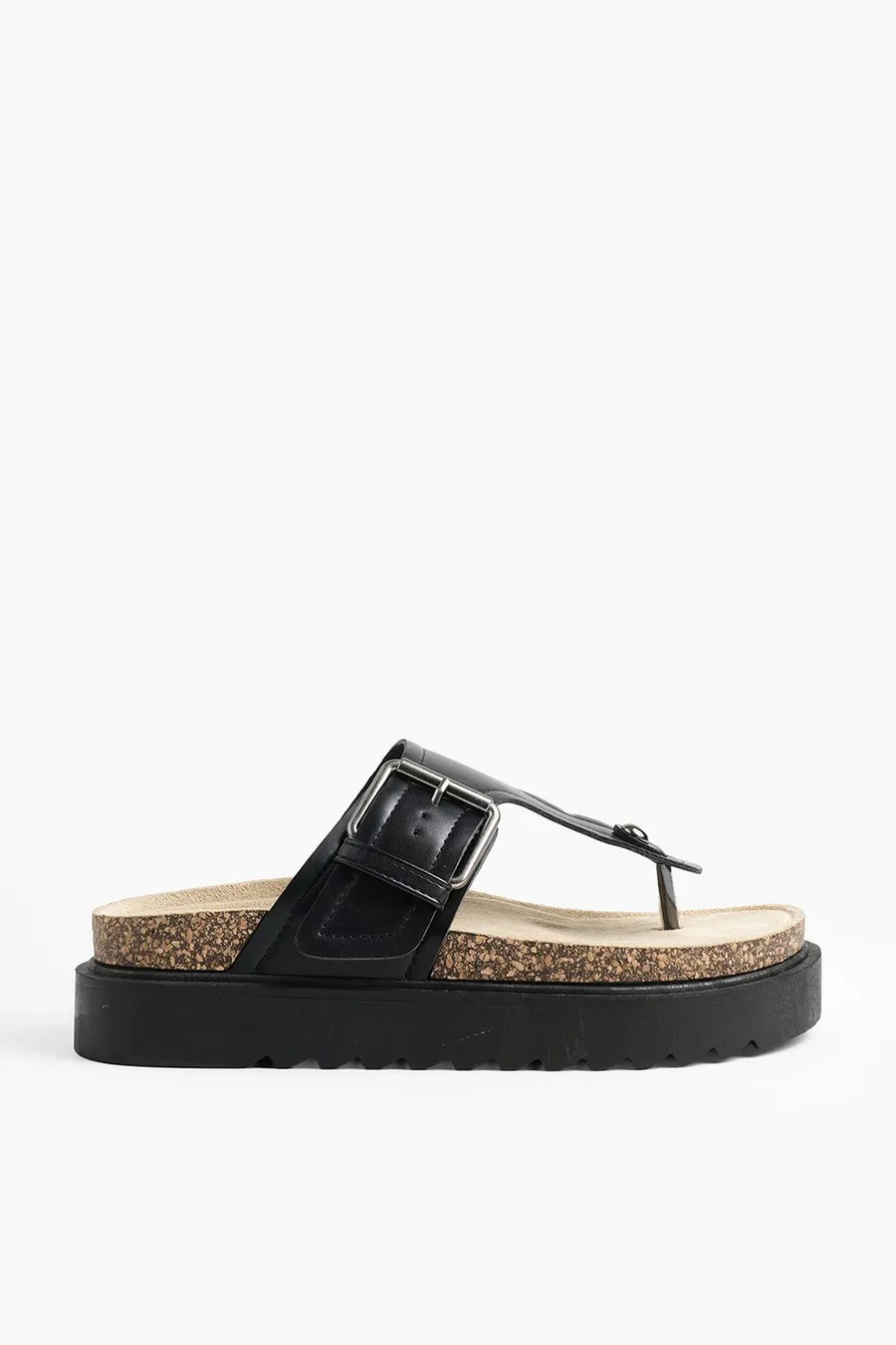 Chinelos plataforma Thong em poliuretano · Senhora · Preto
