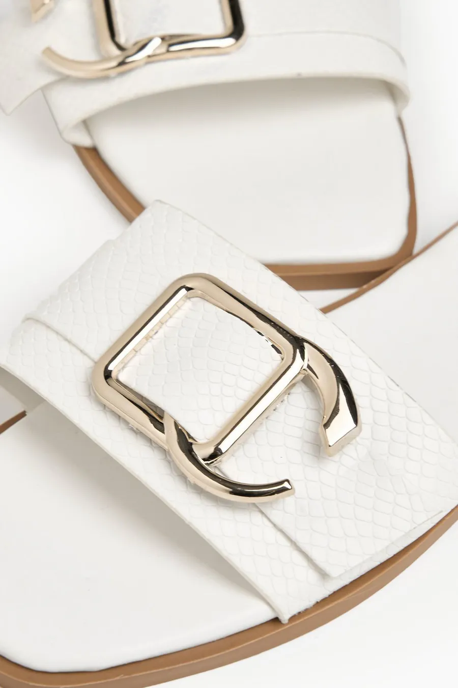 Sandálias com velcro Buckle em poliuretano · Senhora · Branco