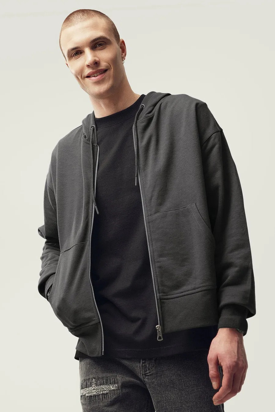 Hoodie · Homem · Cinzento Escuro
