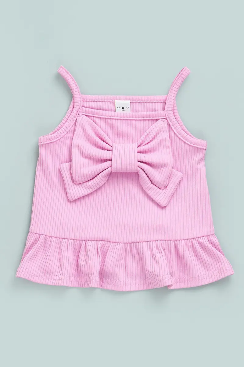 Top Peplum em algodão · Bebé · Rosa Bebe