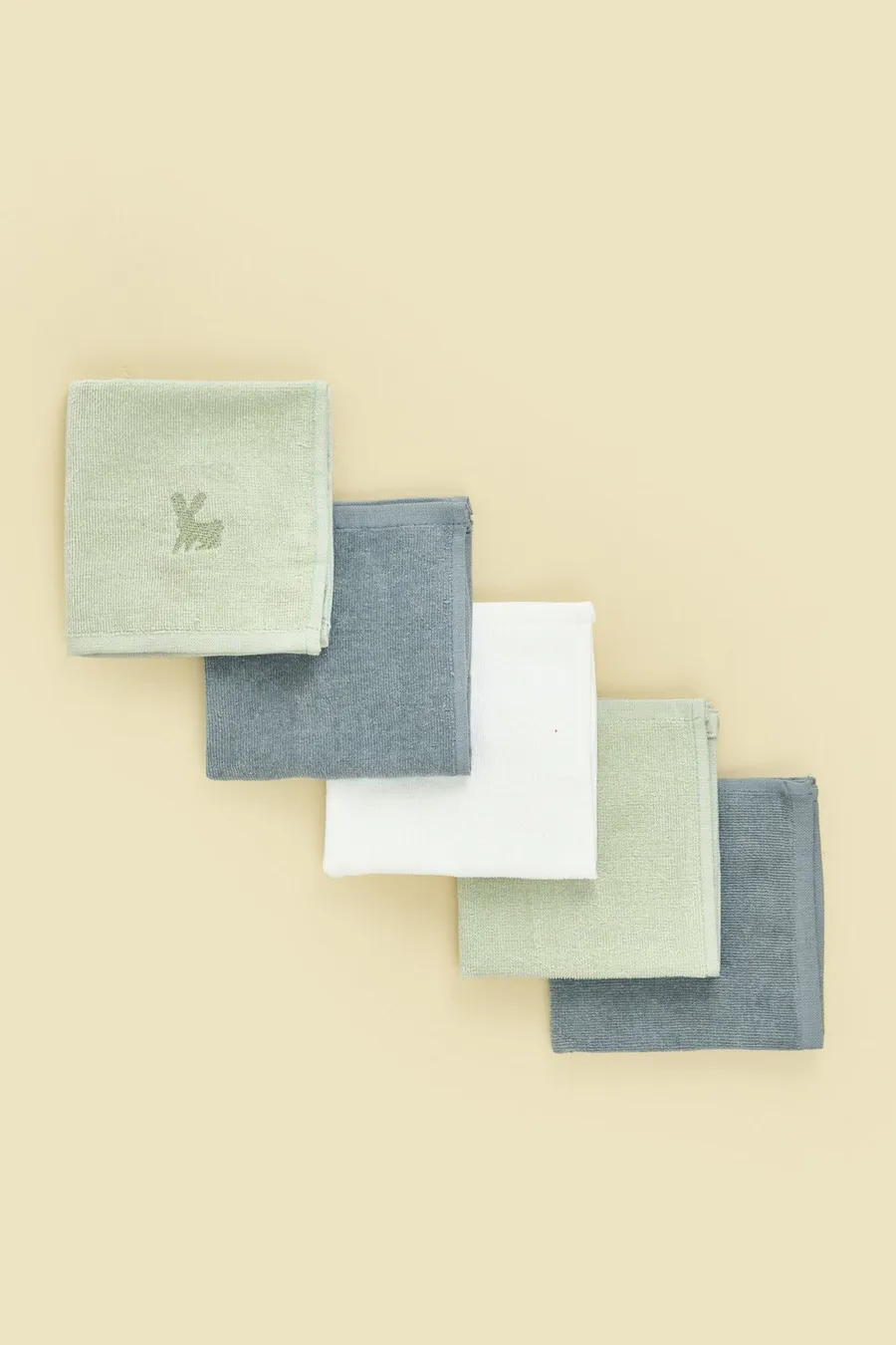 Peça Face Cloths pack de 5 em algodão · Bebé · Verde Oliveira