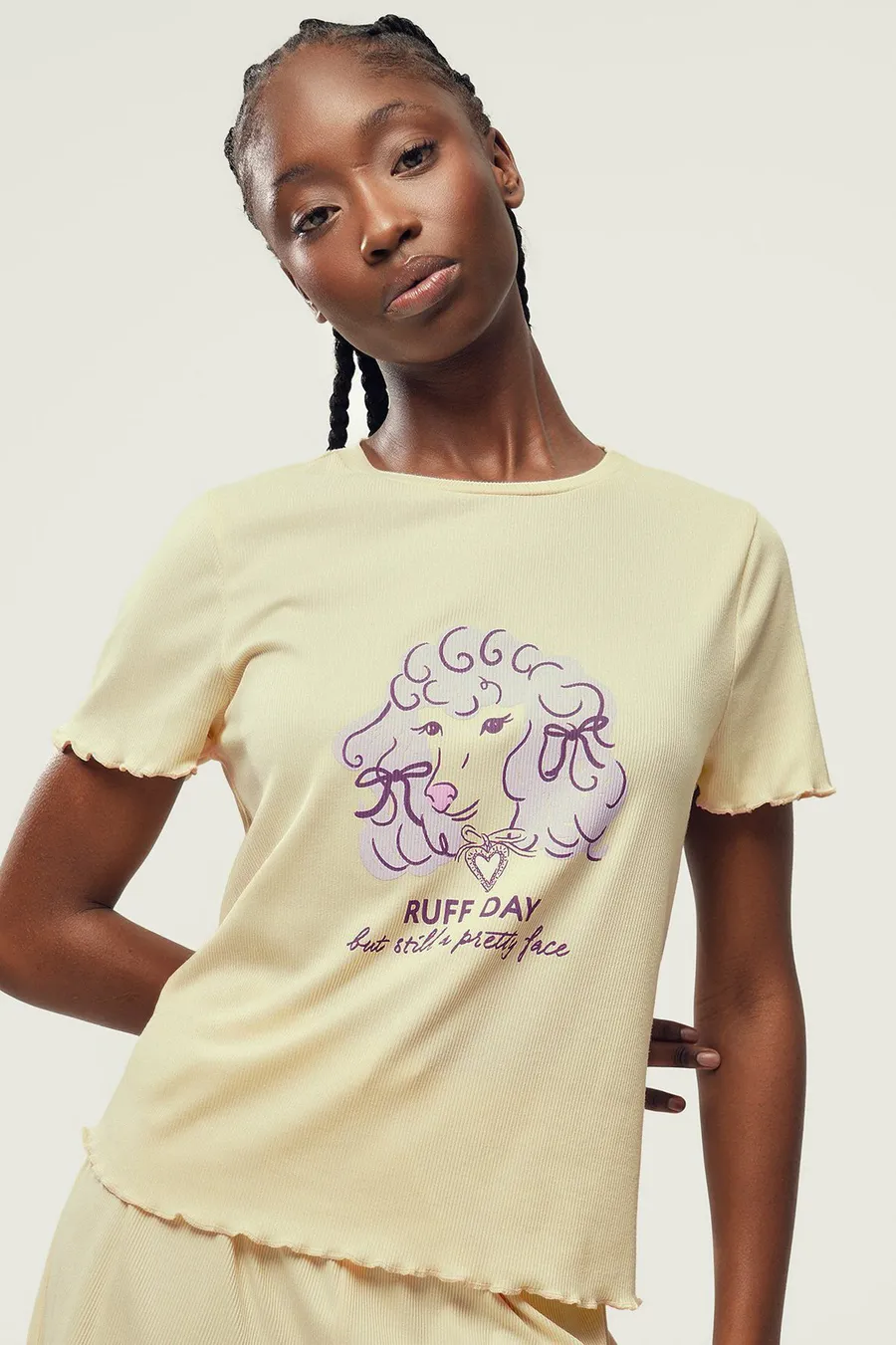 Top Sleep em algodão · Senhora · Amarelo