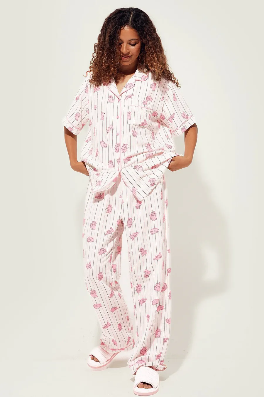 Pijama em algodão · Senhora · Creme