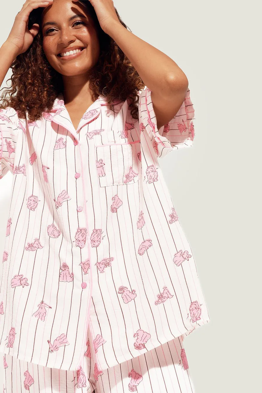 Pijama em algodão · Senhora · Creme