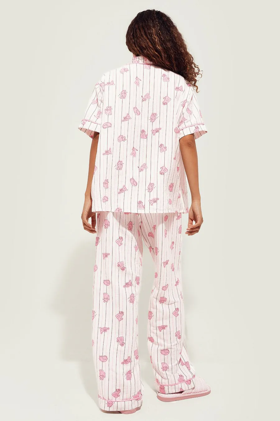 Pijama em algodão · Senhora · Creme