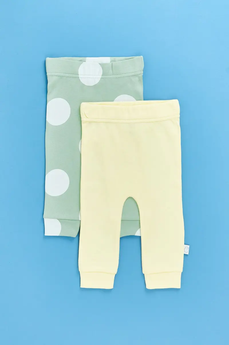 Leggings pack de 2 em algodão · Bebé · Amarelo