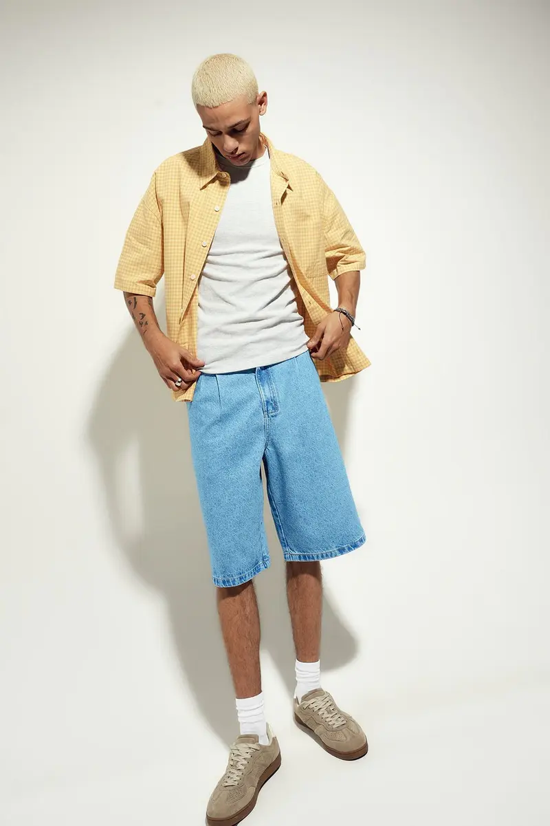 Peça Baggy Bermuda · Homem · Creme