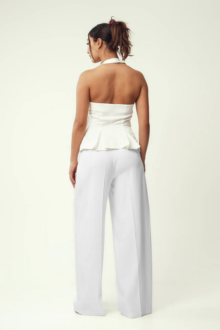 Calças perna larga · Senhora · Branco