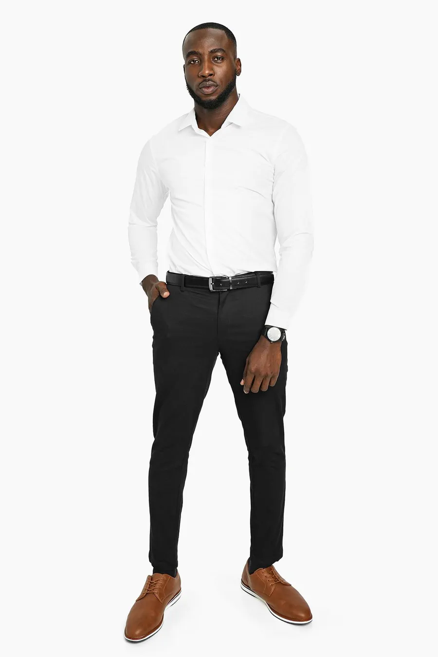 Calças skinny · Homem · Preto · Modelo 2